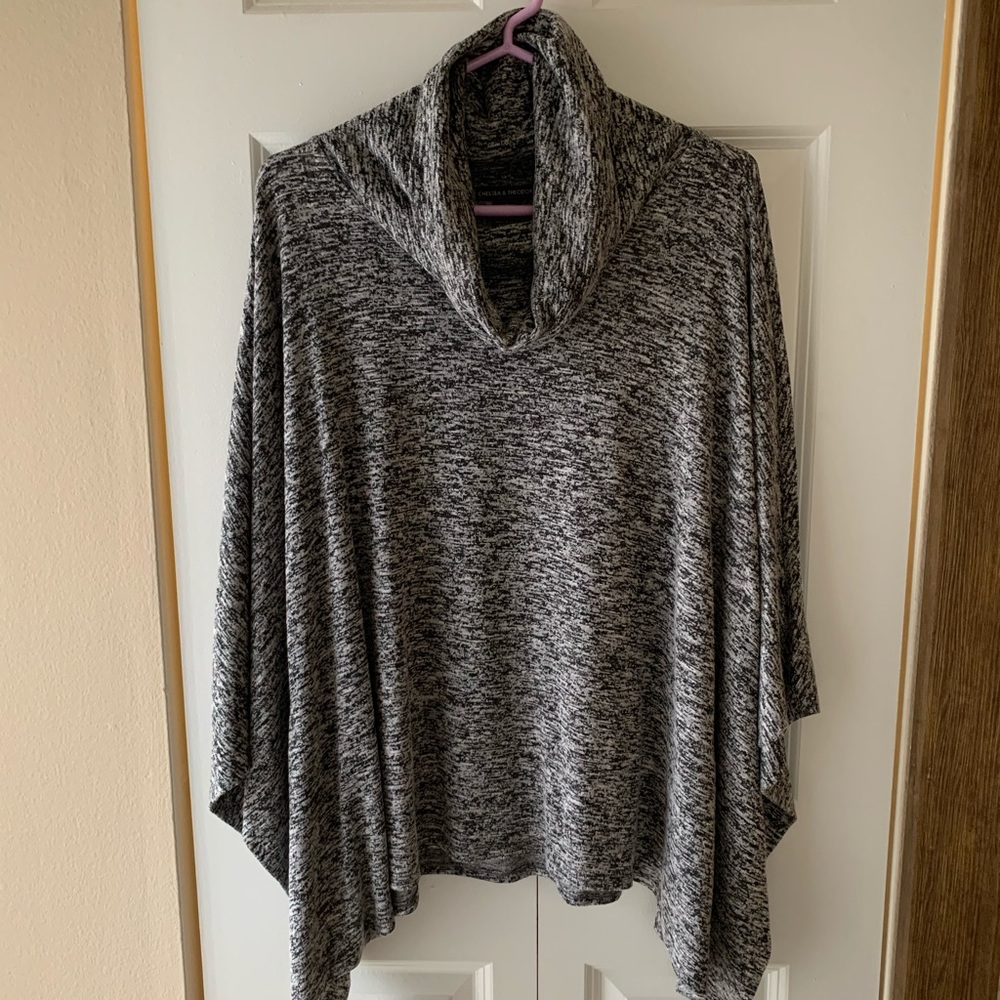 Chelsea&Theodore scoop neck, poncho sweater
